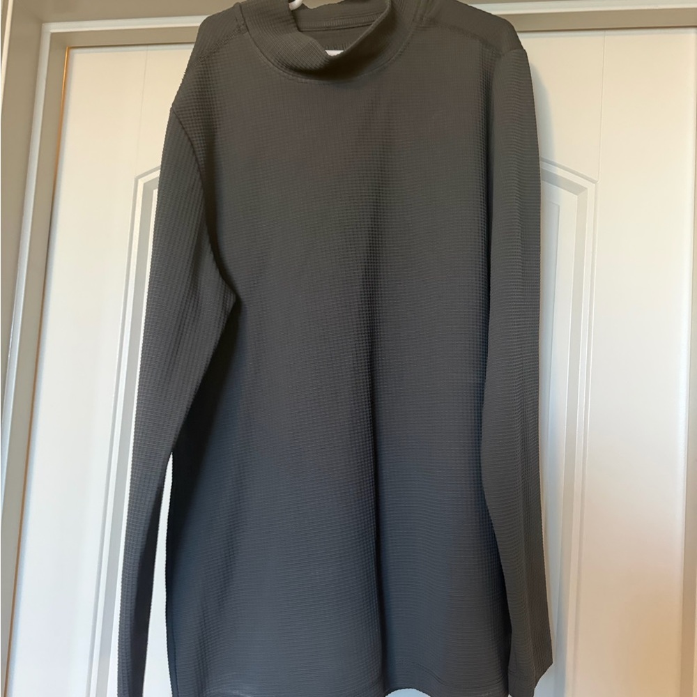 NOBULL Gray Waffle Mock Neck Shirt